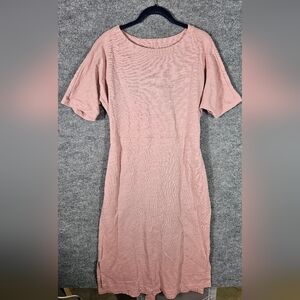 Duluth Trading Pink Short Sleeve Slow with the Flow Novelty Dress Womens M
